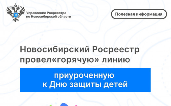 Новосибирский Росреестр провел «горячую» линию,  приуроченную ко Дню защиты детей